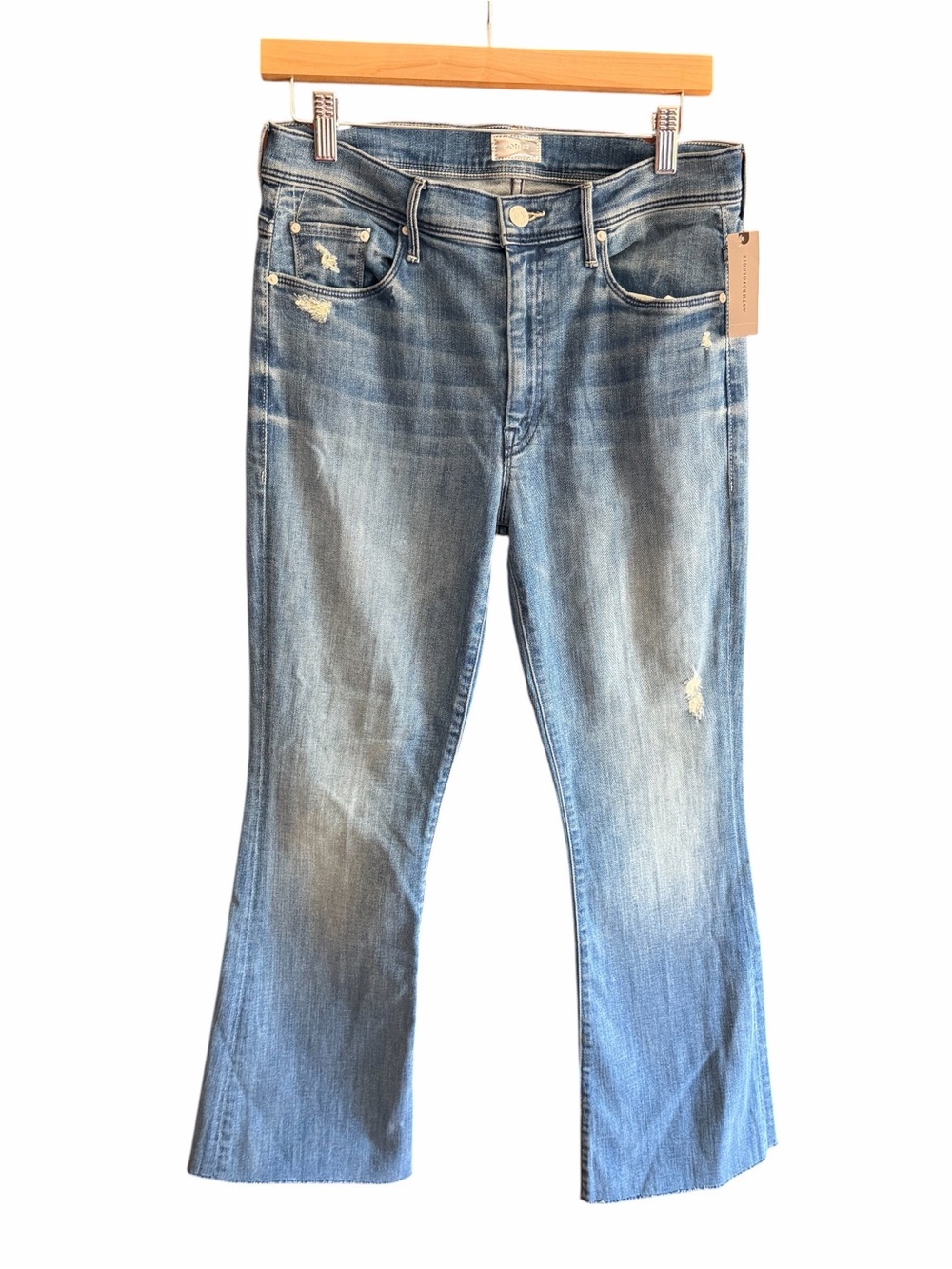 NWT MOTHER The Weekender Fray Jeans Graffiti Girl Wash 30 - Picture 6 of 16
